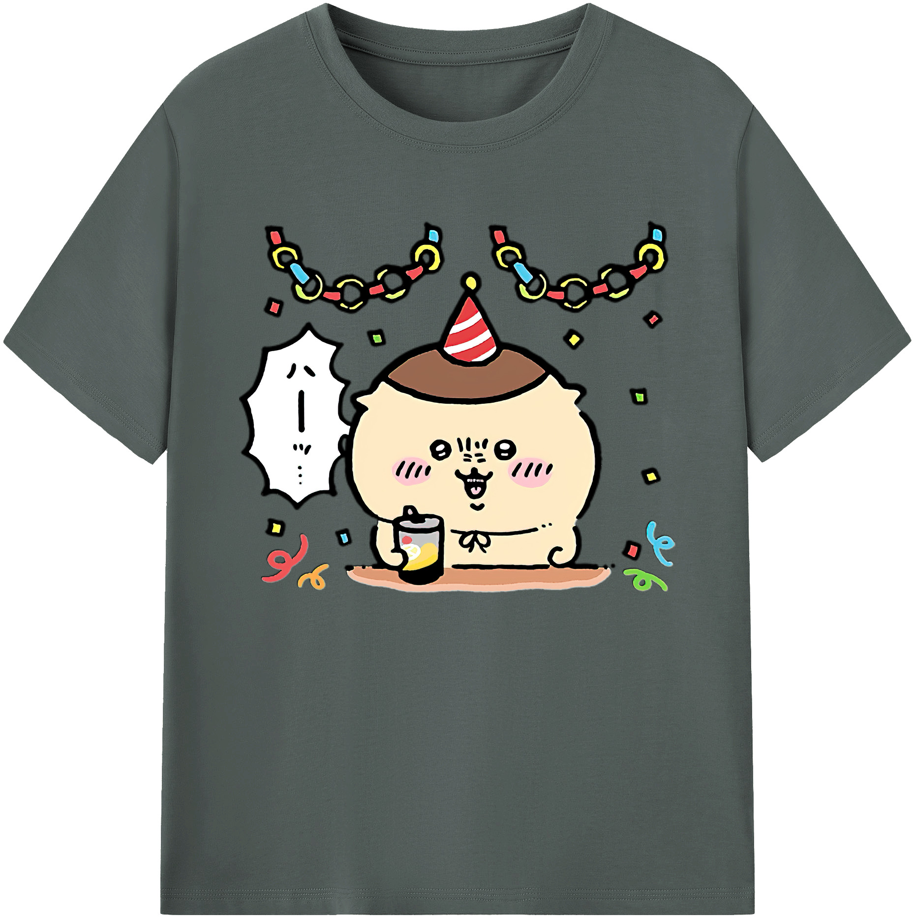 （画像用） ちいかわ くりまんじゅう Chii-kawa kuri manjū 綿100％ メンズ半袖Tシャツ｜肌触りやわらか＆通気性